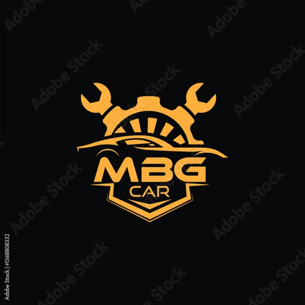 Obraz MBG tech logo design template, MBG tech logo, MBG technology vector	