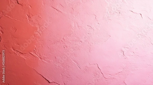 Fototapeta Textured surface with gradient from light pink to red. Soft lighting