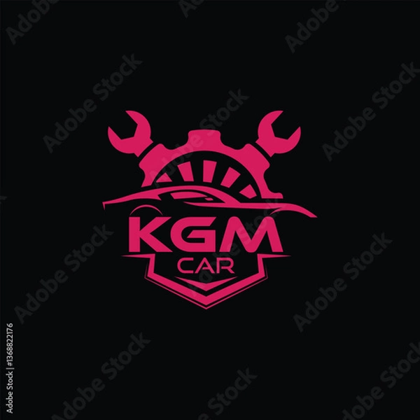 Obraz KGM tech logo design template, KGM tech logo, KGM technology vector	