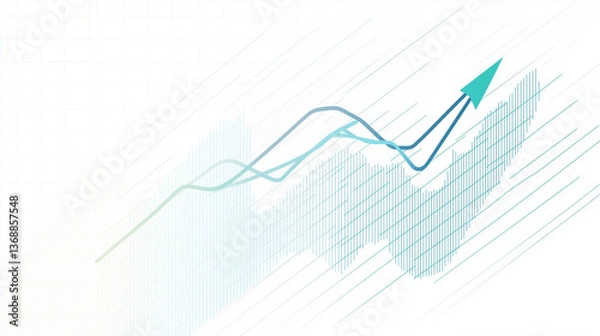Obraz Graphique financier minimaliste en tendance haussière