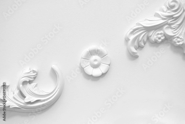 Obraz Stucco elements on white wall