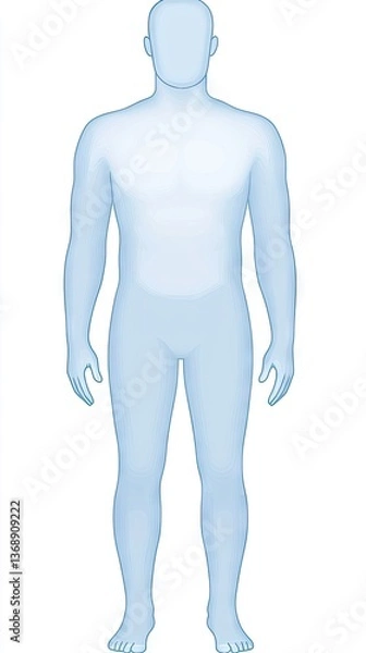 Fototapeta Blank male figure,  illustration,  simple,  design,  digital art,  for graphics,  profile view