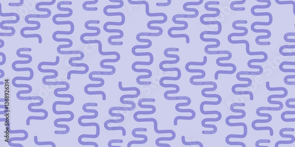 Fototapeta purple and violet squiggle illustration seamless repeating pattern