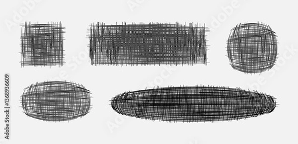 Fototapeta Set of grunge backgrounds. Intersecting strokes.