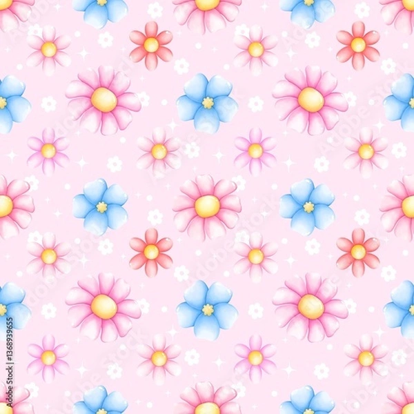 Fototapeta  Blossom Seamless Digital Paper | Botanical Pattern