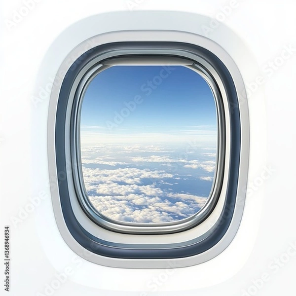Obraz Airplane window isolated on a white background, perfect for clipart