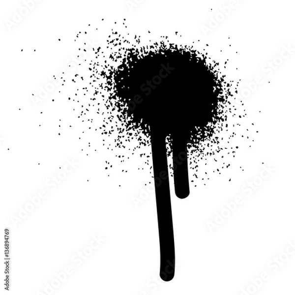 Obraz Multiple black ink drops and splashes, vector illustration clip art