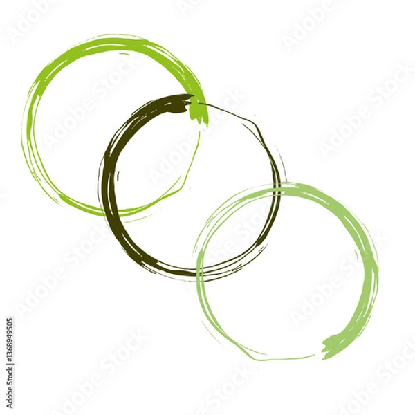 Obraz A red circle drawn with rough brush strokes.