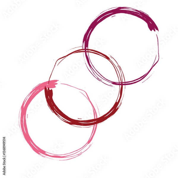 Obraz A red circle drawn with rough brush strokes.