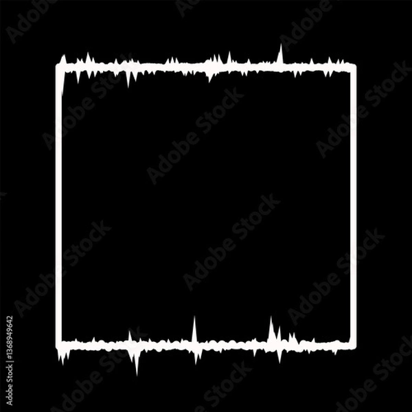 Fototapeta Rectangle outline, with torn paper effect.