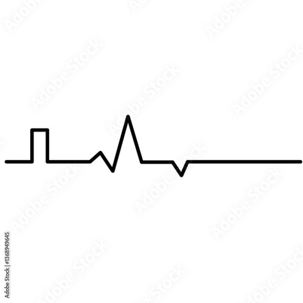 Fototapeta Stylized electrocardiogram graph on a black background