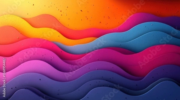Fototapeta Colorful Wavy Patterns with Gradient Shades of Orange and Purple