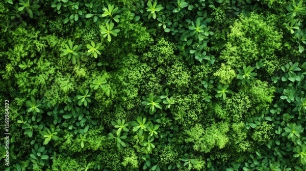Fototapeta Top view of green moss isolated on a white background