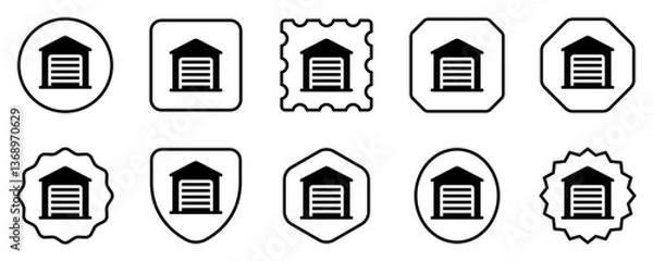 Fototapeta Editable garage, warehouse vector icon. Part of a big icon set family. Perfect for web and app interfaces, presentations, infographics, etc
