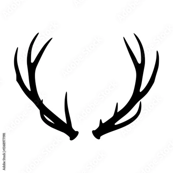 Obraz Deer Antlers Silhouette - Graphic Design Element