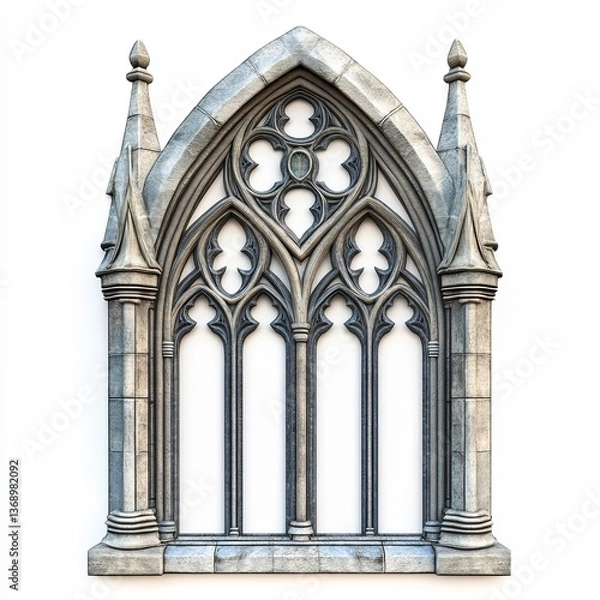 Obraz Gothic window isolated on white background
