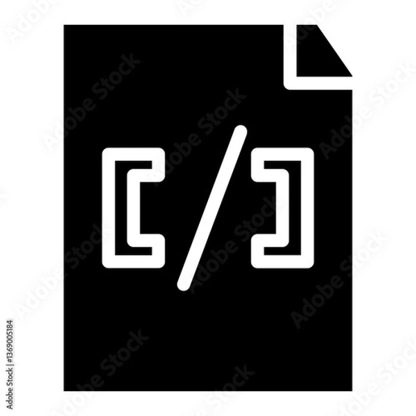 Fototapeta Code Coding Script Glyph Icon