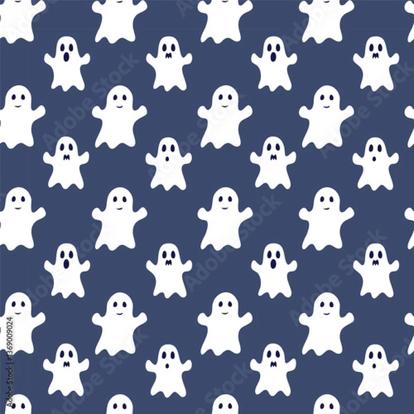 Fototapeta Halloween ghost pattern background vector illustration