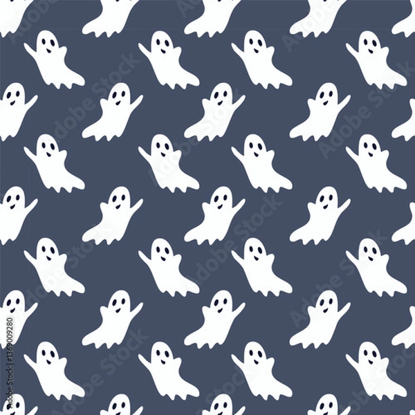 Obraz Halloween ghost pattern background vector illustration