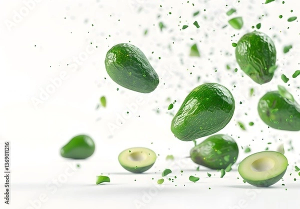 Fototapeta falling avocado 