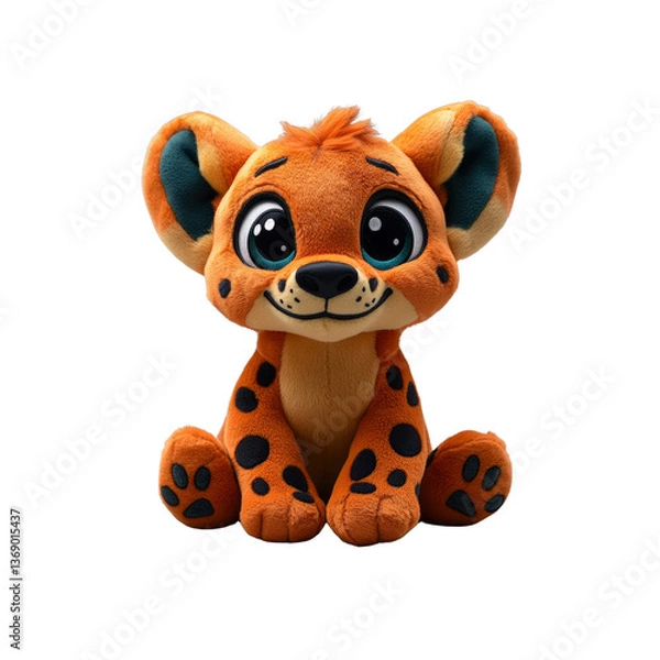 Obraz Adorable Cheetah Cub Plush Toy Sitting