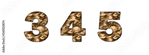 Fototapeta 3, 4, 5, 6  Desert Camouflage Camo Army Military Number letter text typography font copy transparent