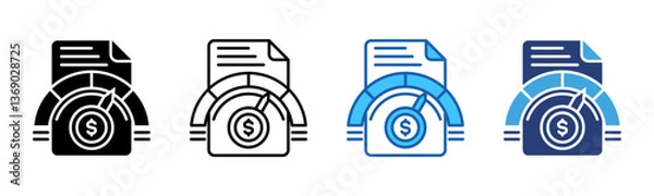 Fototapeta Performance icon sheet multiple style collection