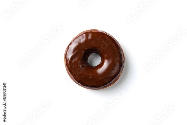 Fototapeta Chocolate donut isolated on the white background 