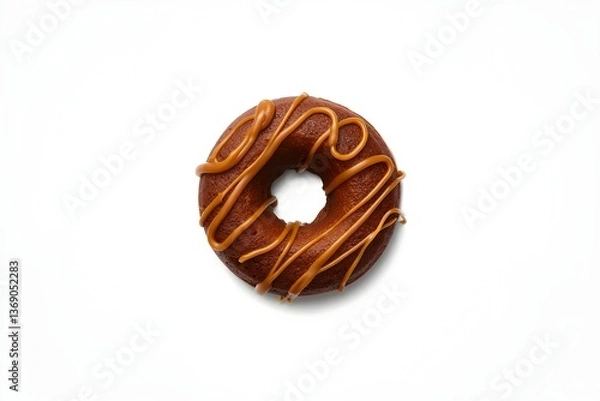Fototapeta Caramel donuts isolated on the white background 