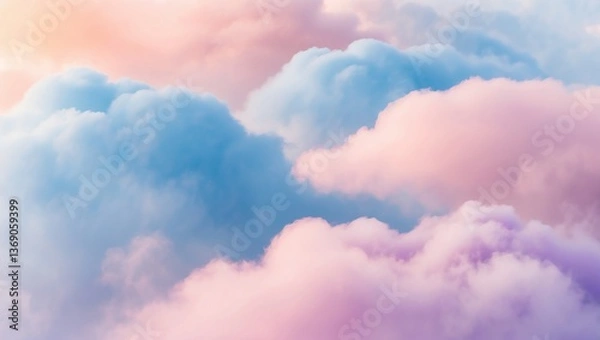 Obraz Soft dreamy clouds in simple pastel texture