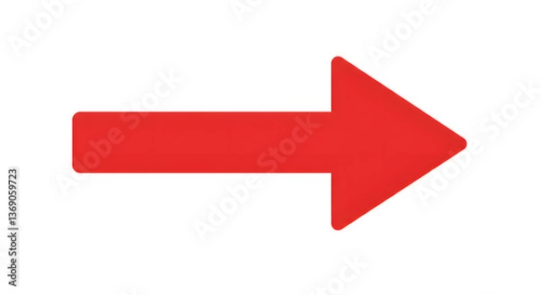 Obraz Red arrow on white background