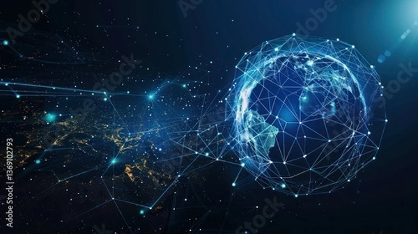 Fototapeta Global Network Connection