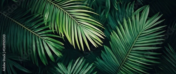 Fototapeta Lush Tropical Palm Fronds