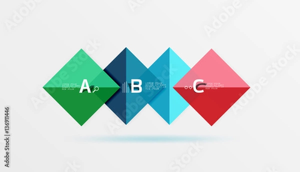 Fototapeta Geometric square and triangle template