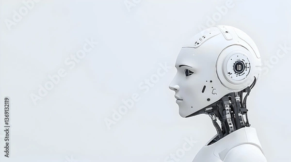 Fototapeta Profile Of A Futuristic Robot