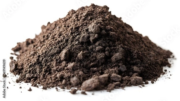 Fototapeta Soil_and_dirt_pile_isolated_on_a_white_background_