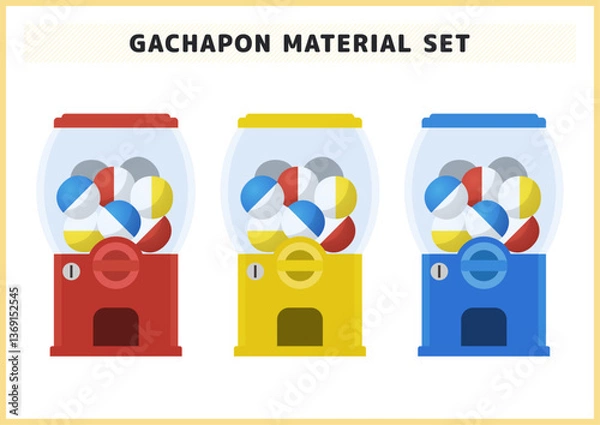 Fototapeta ガチャガチャ・ガシャポンイラスト素材セット