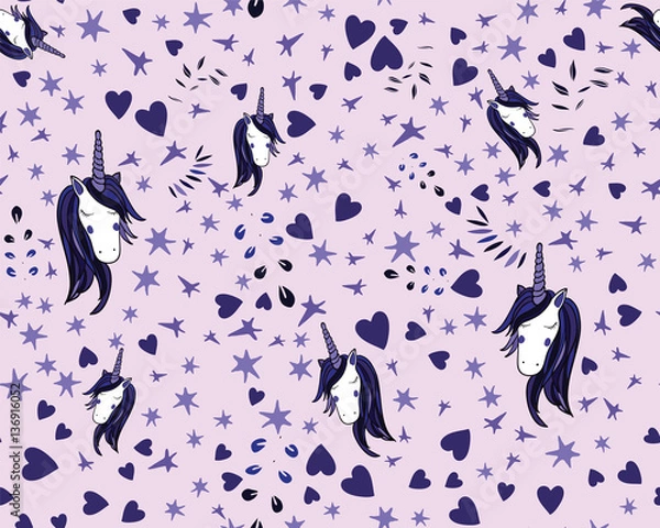 Obraz Unicorn Rainbow seamless pattern