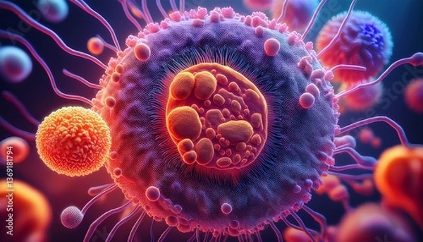 Fototapeta The microbe world is a hidden treasure.  