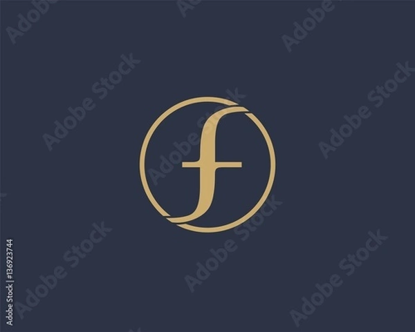 Fototapeta Letter F logo icon design template elements. Abstract design for fashion Business.