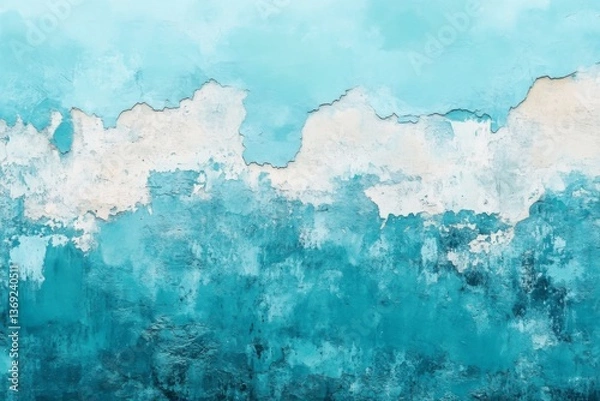 Fototapeta Abstract turquoise and white texture resembling icy water surface