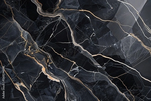 Fototapeta Stylish Charcoal Black Marble Texture Background for Sophisticated Home Decor