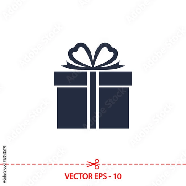 Fototapeta gift  icon, vector illustration. Flat design style 