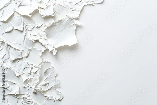 Obraz Abstract white paper collage texture background for creative projects and designs