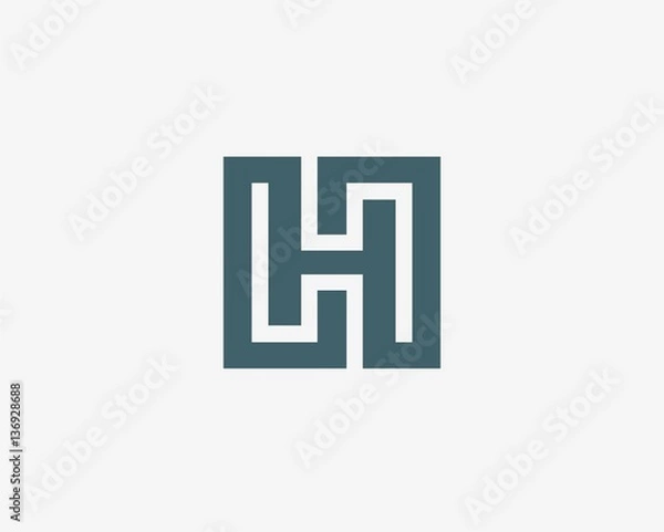 Fototapeta Letter H logo icon design template elements. Abstract vector icon.
