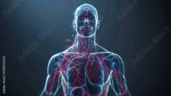 Obraz Futuristic Human Anatomy Visualization