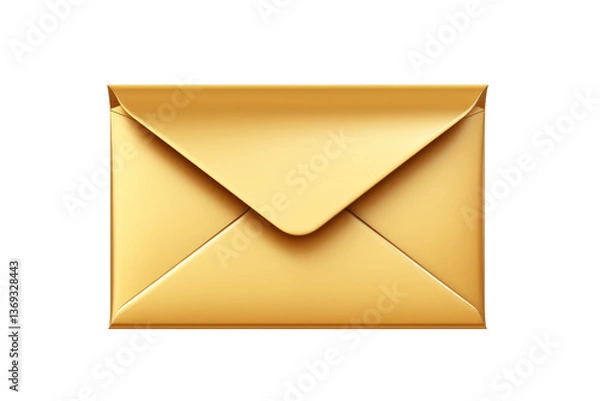 Fototapeta 3D Golden Envelope Icon on transparent background
