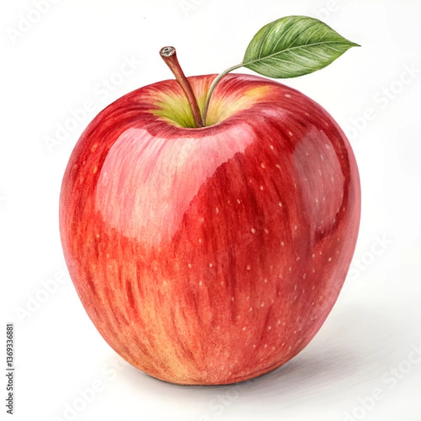 Fototapeta red apple on white background