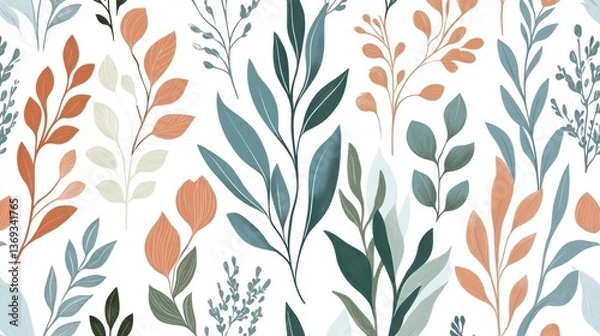 Obraz Floral botanical seamless pattern design