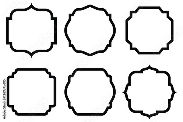 Fototapeta Vintage frames, banners, shapes, labels set vector, vector illustration.